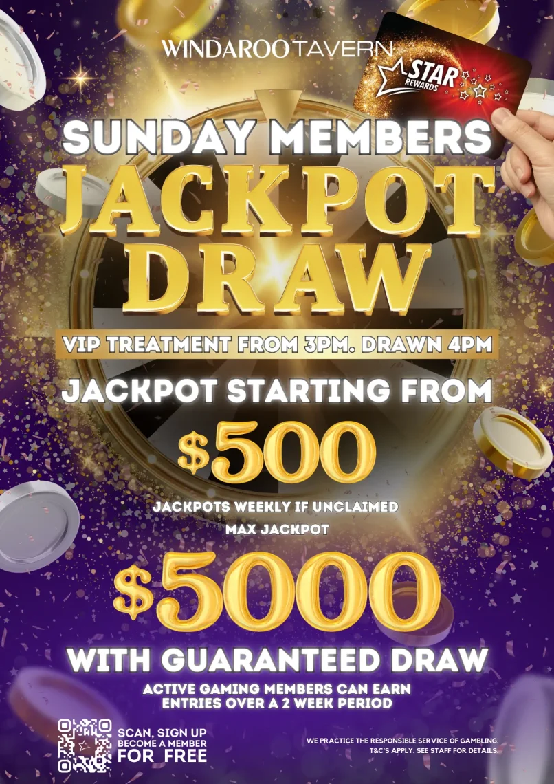 Join us Sunday for our Members Jackpot at your local pub